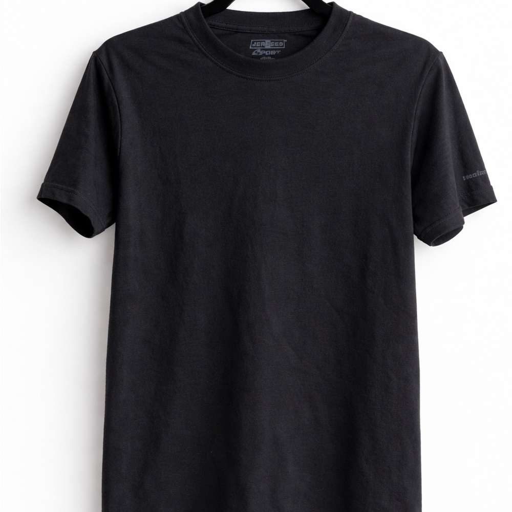 Jerzees Black Short Sleeve Crew Neck T-Shirt